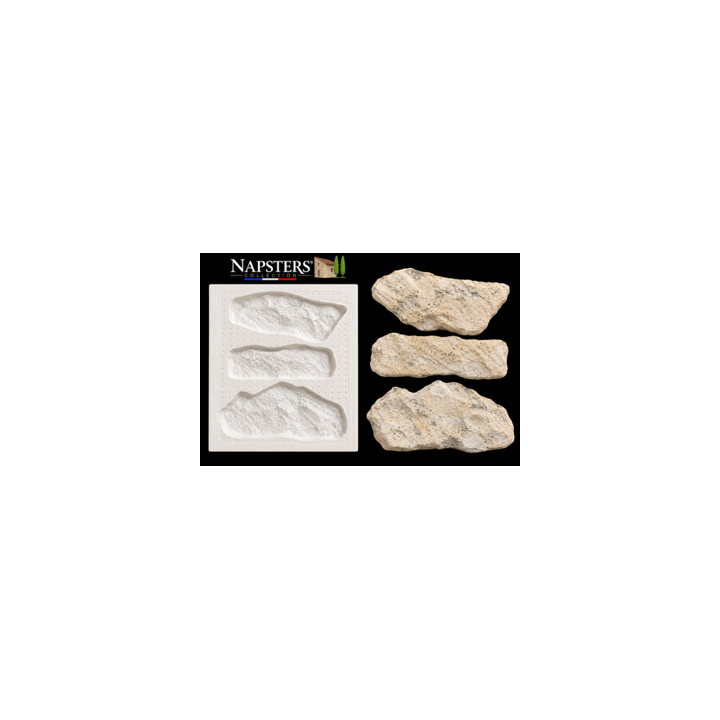 Lot de 20 moules pour pierres de parement – 48 empreintes – Environ 1 m² – Napsters Collection