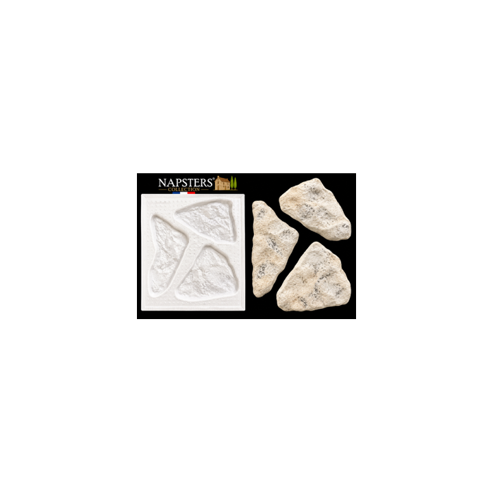Lot de 20 moules pour pierres de parement – 48 empreintes – Environ 1 m² – Napsters Collection