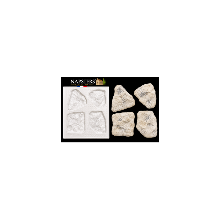 Lot de 20 moules pour pierres de parement – 48 empreintes – Environ 1 m² – Napsters Collection