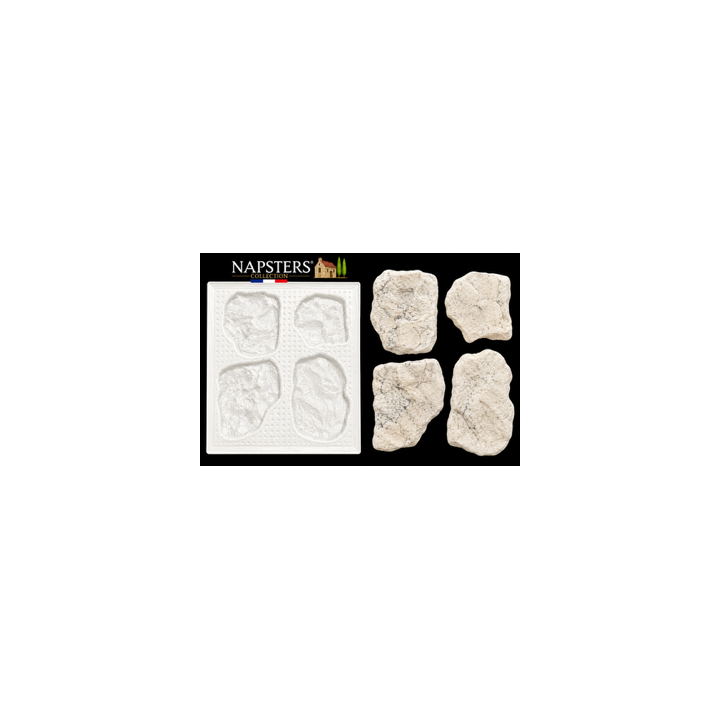 Lot de 20 moules pour pierres de parement – 48 empreintes – Environ 1 m² – Napsters Collection