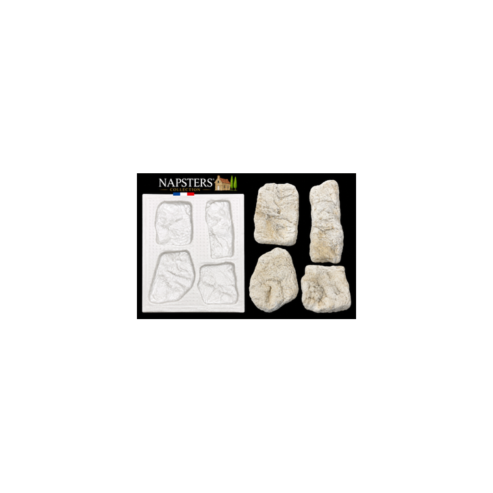 Lot de 20 moules pour pierres de parement – 48 empreintes – Environ 1 m² – Napsters Collection