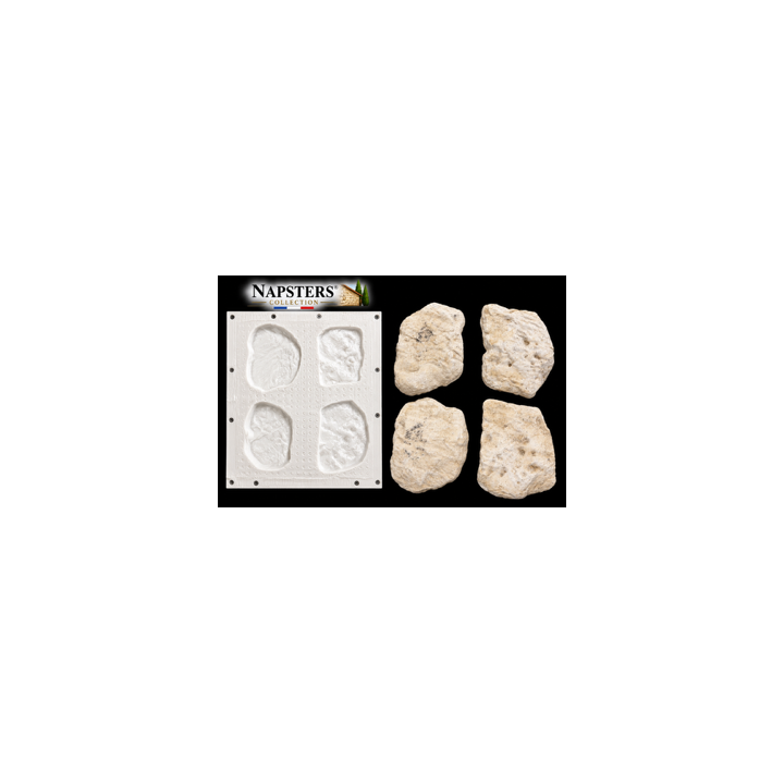 Lot de 20 moules pour pierres de parement – 48 empreintes – Environ 1 m² – Napsters Collection