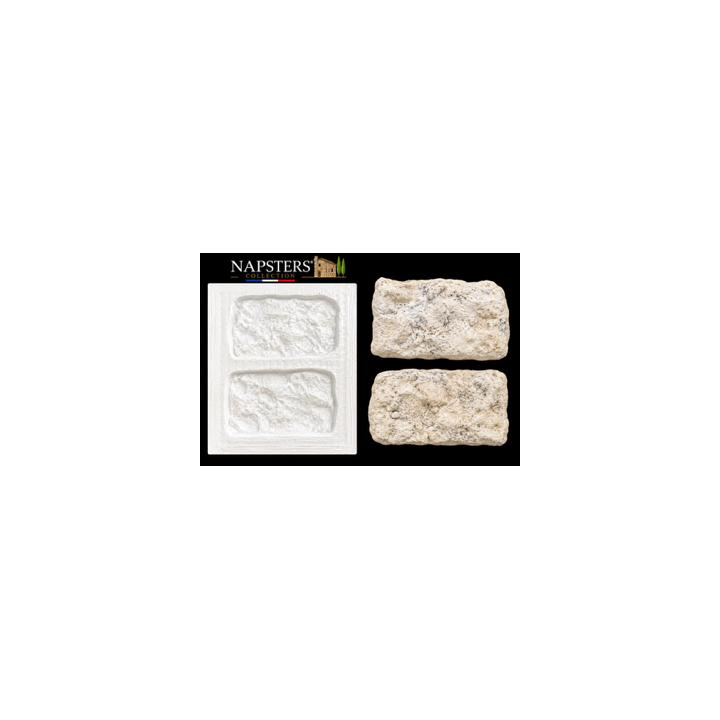 Lot de 20 moules pour pierres de parement – 48 empreintes – Environ 1 m² – Napsters Collection