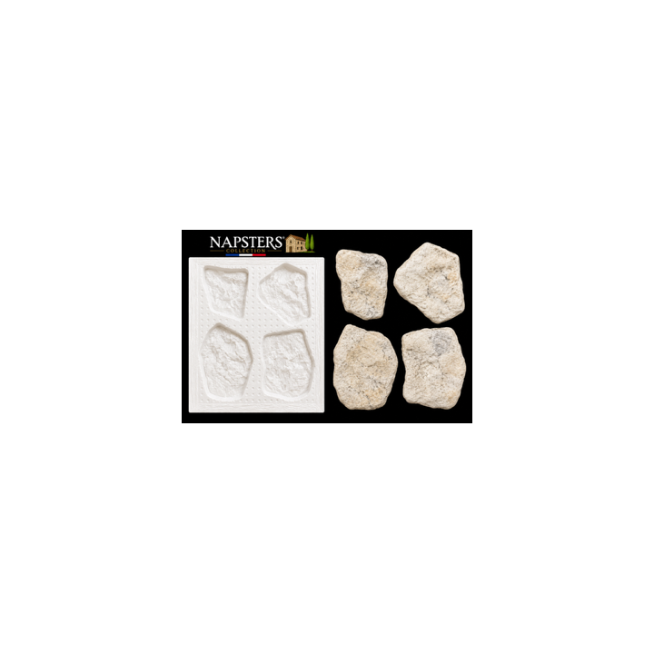 Lot de 60 moules pour pierres de parement – 144 empreintes – Environ 3 m² – Napsters Collection