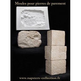 Moules Pierres de Parement Moellons: 20 moules / 48 empreintes + 6 moules d&rsquo;angles