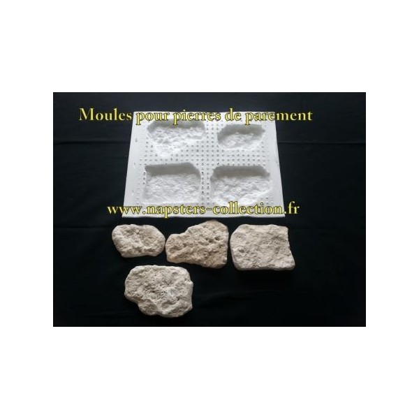 Moules pour pierres et plaquettes de parement, 20 moules 48 empreintes pour 1 m2 de pierres Moules pour pierres et plaquettes de parement, 20 moules 48 empreintes pour 1 m2 de pierres