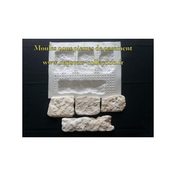 Moules pour pierres et plaquettes de parement, 20 moules 48 empreintes pour 1 m2 de pierres Moules pour pierres et plaquettes de parement, 20 moules 48 empreintes pour 1 m2 de pierres